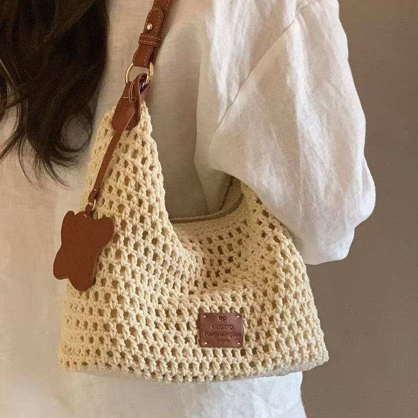 Sac à bandoulière tressé casual pour femme