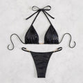 Maillot de Bain 2 Pièces à Cordons Noués et Accessoires Style Européen