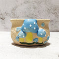 Creative Rustic-Style Hand-Painted Mushroom-Shaped Small Flower Pot